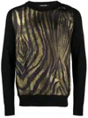 Roberto Cavalli Zebra-print Sweatshirt In Green