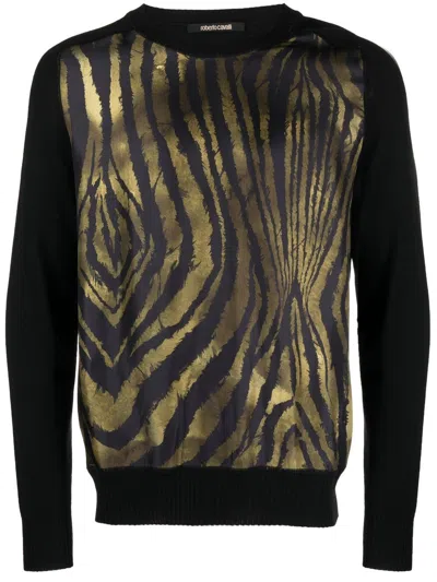 Roberto Cavalli Zebra-print Sweatshirt In Green