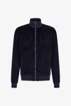 Roberto Cavalli Zebra Print Sweatshirt With Zip In Dark Blue