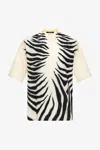 Roberto Cavalli Zebra Print T-shirt In Ivory