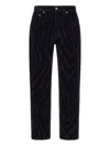 Roberto Cavalli Zebra-print Velvet Trousers In Blue
