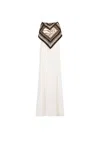 Roberto Cavalli Zebra Sequin-embellished Layered Dress In White/black