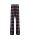Roberto Cavalli Zebra Tartan-print Cotton Lounge Trousers In Dark Red