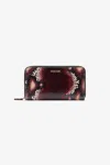 Roberto Cavalli Zip-around Wallet In Printed Leather In Purple