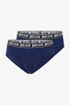 Roberto Cavalli Two-pack Blue Briefs With Logo Waistband In Blue