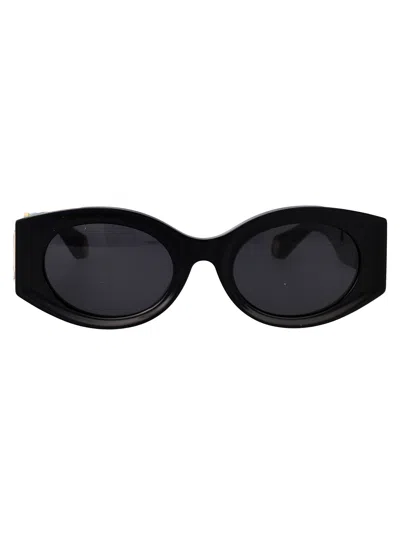 Roberto Cavalli Oval Sunglasses Src064 0700 In Black