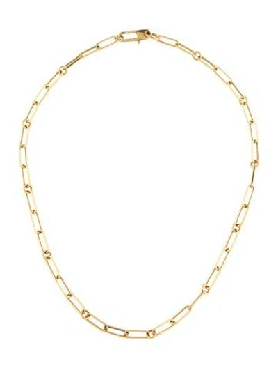 Pre-owned Roberto Coin 14k Paperclip Chain Link Necklace, 14.75" In Multicolor