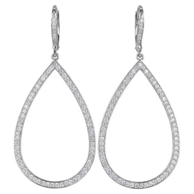 Pre-owned Roberto Coin 1.5 Carat Diamond Open Pear Dangle Earrings In 18k White Gold