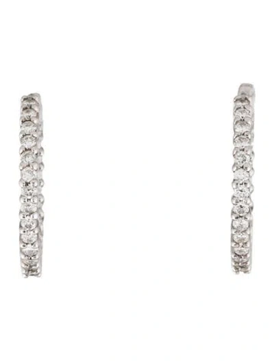 Pre-owned Roberto Coin 18k 1.00ctw Diamond Collection Hoop Earrings In Multicolor