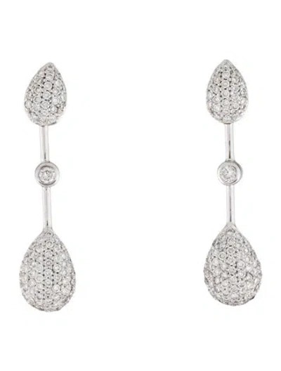 Pre-owned Roberto Coin 18k 1.07ctw Diamond Drop Earrings In Multi