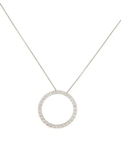 Pre-owned Roberto Coin 18k 1.33ctw Diamond Circle Pendant Necklace, 18" In Multi