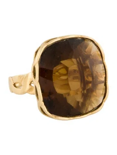 Pre-owned Roberto Coin 18k 16.66ctw Citrine Cocktail Ring In Multi