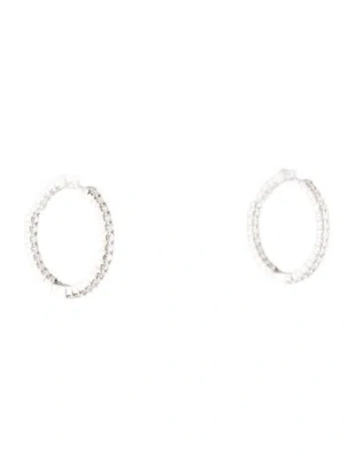 Pre-owned Roberto Coin 18k 1.68ctw Diamond Inside-out Hoop Earrings In Multi