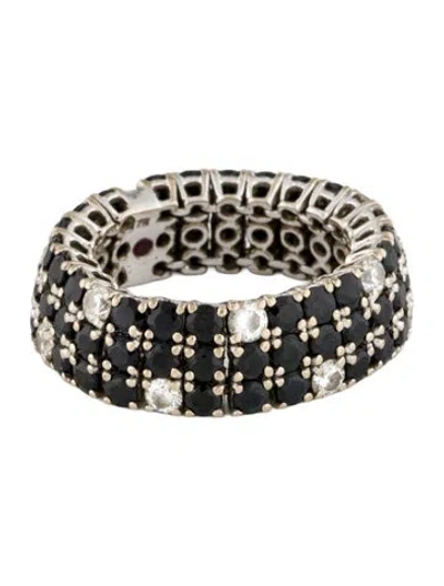 Pre-owned Roberto Coin 18k 4.62ctw Sapphire & Diamond Flexible Band In Multi