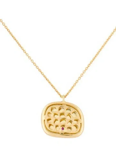 Pre-owned Roberto Coin 18k Amphibole Pendant Necklace, 18" In Multi