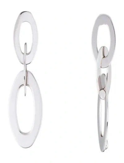 Pre-owned Roberto Coin 18k Chic & Shine Oval Link Drop Earrings In Multicolor
