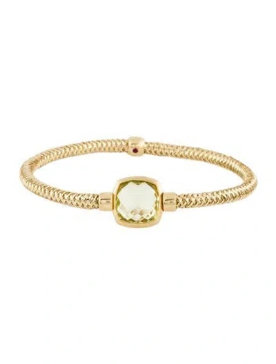 Pre-owned Roberto Coin 18k Citrine Primavera Stretch Bracelet, 6.5" In Multi