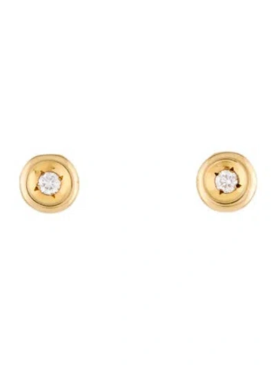 Pre-owned Roberto Coin 18k Classic Diamond Stud Earrings In Multi