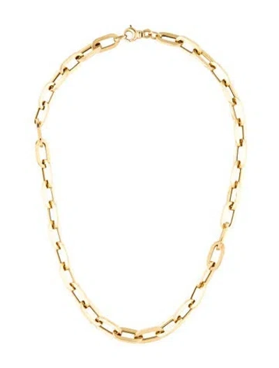 Pre-owned Roberto Coin 18k Classic Oro Chain Link Necklace, 17" In Multi