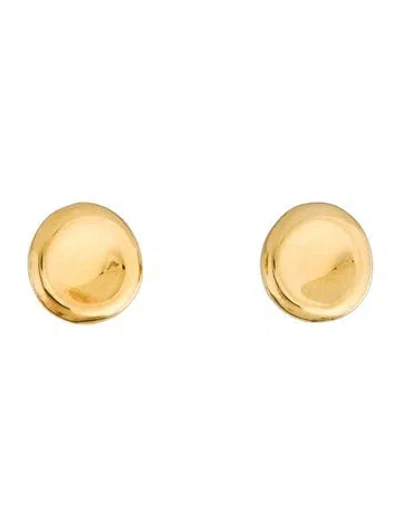 Pre-owned Roberto Coin 18k Concave Stud Earrings In Multi