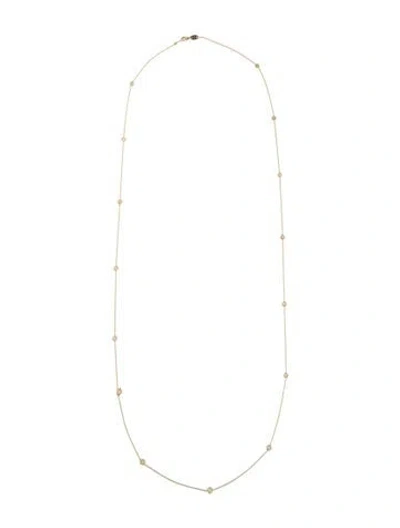 Pre-owned Roberto Coin 18k Diamond 15 Station Necklace, 36" In Multi