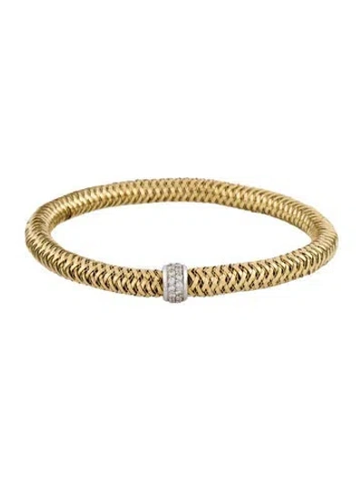 Pre-owned Roberto Coin 18k Diamond Accent Primavera Bracelet, 6.75" In Multi