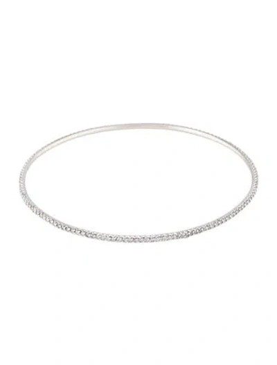 Pre-owned Roberto Coin 18k Diamond Accented Bangle Bracelet, 8" In Multi