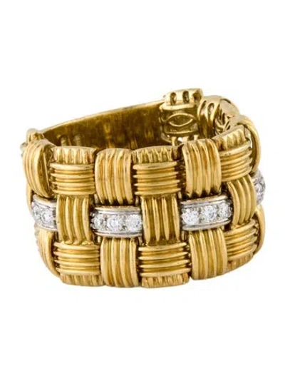 Pre-owned Roberto Coin 18k Diamond Appassionata Band In Multi