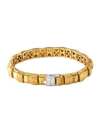 Pre-owned Roberto Coin 18k Diamond Appassionata Bracelet, 6.5" In Multicolor