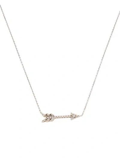 Pre-owned Roberto Coin 18k Diamond Arrow Pendant Necklace, 17.5" In Multi