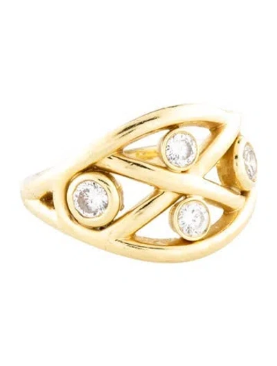 Pre-owned Roberto Coin 18k Diamond Baci Ring In Multi
