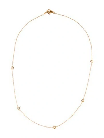 Pre-owned Roberto Coin 18k Diamond By The Inch 5 Station Necklace, 16.5" In Multi