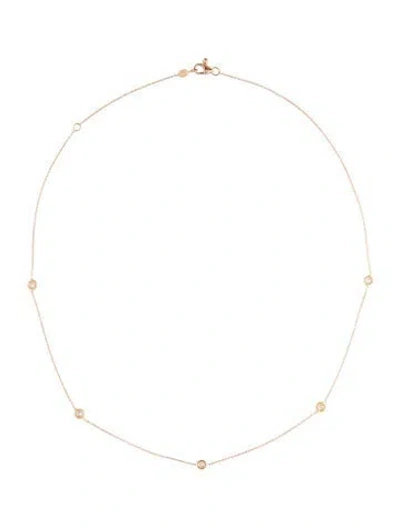 Pre-owned Roberto Coin 18k Diamond By The Inch Five Station Necklace, 17.75" In Multi