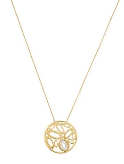 Pre-owned Roberto Coin 18k Diamond Chic & Shine Pendant Necklace, 17.75" In Multi