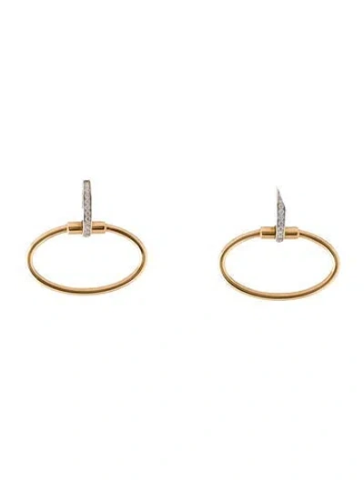 Pre-owned Roberto Coin 18k Diamond Classica Parisienne Earrings In Multicolor