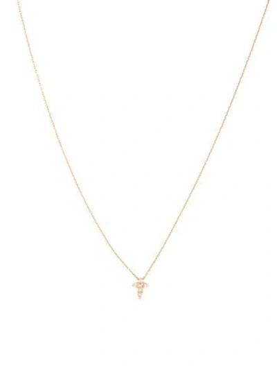 Pre-owned Roberto Coin 18k Diamond Cross Pendant, 17.5" In Multicolor