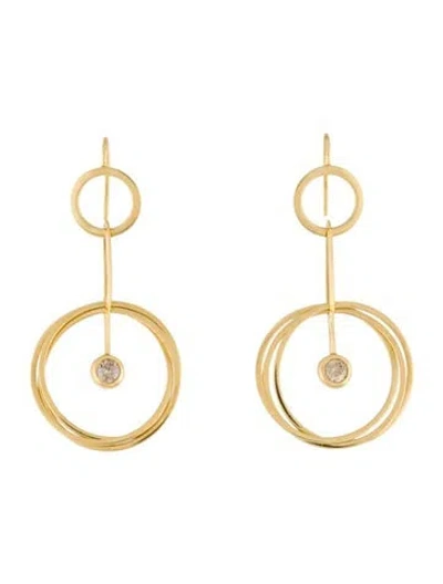 Pre-owned Roberto Coin 18k Diamond Drop Earrings In Multi