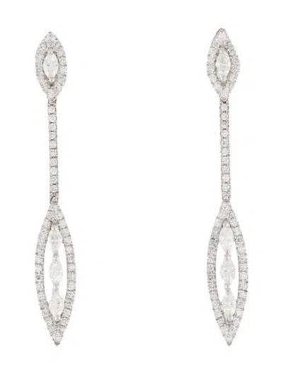 Pre-owned Roberto Coin 18k Diamond Drop Earrings In Multi