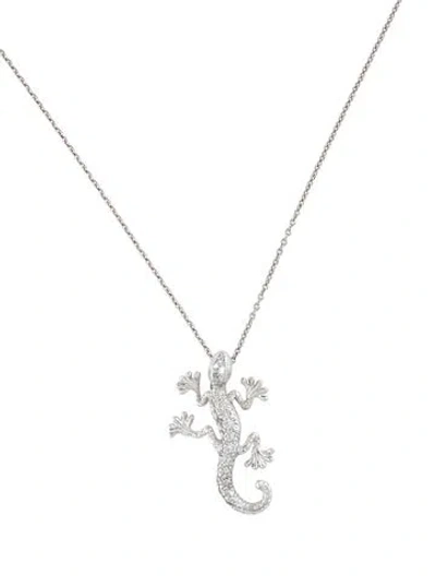 Pre-owned Roberto Coin 18k Diamond Gecko Pendant Necklace, 18" In Multicolor