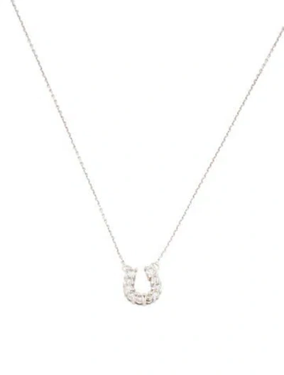 Pre-owned Roberto Coin 18k Diamond Horseshoe Pendant Necklace, 16.75" In Multi