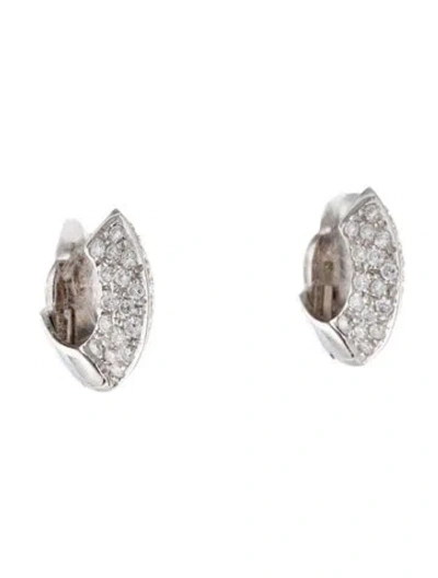 Pre-owned Roberto Coin 18k Diamond Huggie Earrings In Multi