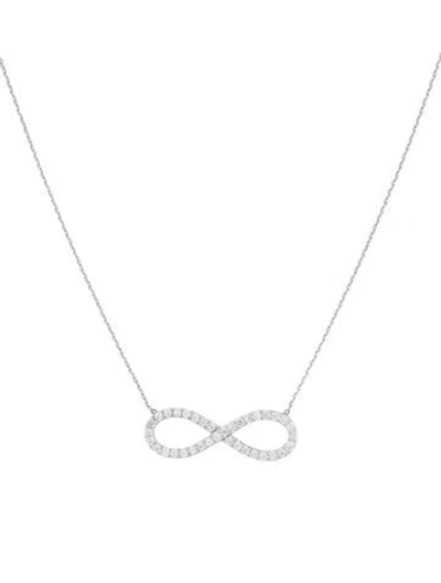 Pre-owned Roberto Coin 18k Diamond Infinity Pendant Necklace, 18" In Multi