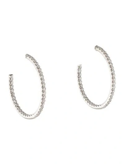 Pre-owned Roberto Coin 18k Diamond Inside-out Hoop Earrings In Multi