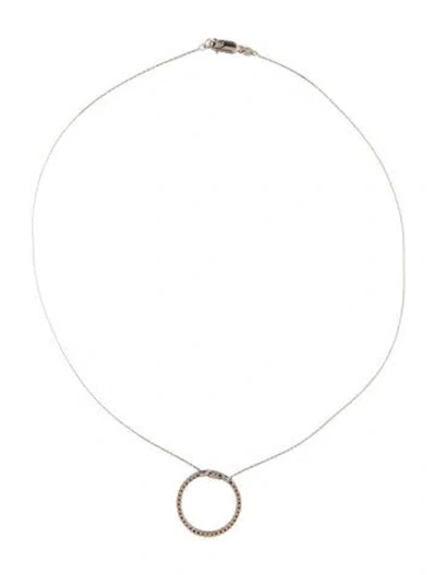 Pre-owned Roberto Coin 18k Diamond Large Circle Pendant Necklace, 18" In Multi