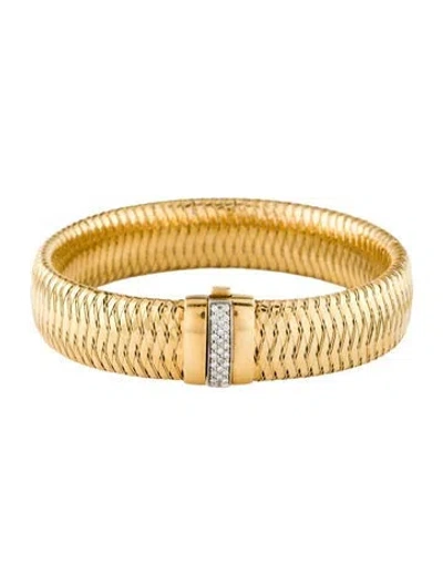 Pre-owned Roberto Coin 18k Diamond Link Bracelet, 7" In Multi