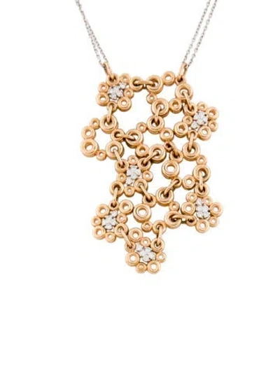 Pre-owned Roberto Coin 18k Diamond Link Pendant Necklace, 17" In Multi