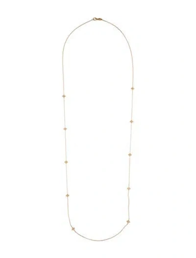 Pre-owned Roberto Coin 18k Diamond Love In Verona 10 Station Flower Necklace, 36" In Multicolor