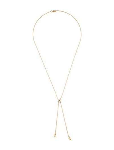 Pre-owned Roberto Coin 18k Diamond Love In Verona Adjustable Lavalier Necklace, 17" In Multi