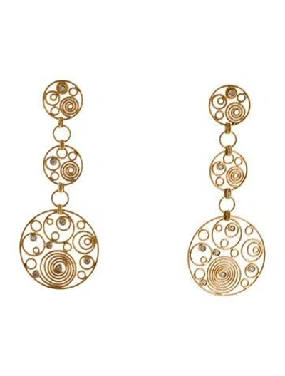 Pre-owned Roberto Coin 18k Diamond Mauresque Drop Earrings In Multicolor