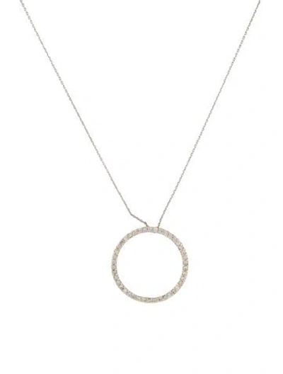 Pre-owned Roberto Coin 18k Diamond Open Circle Pendant Necklace, 16.25" In Multi